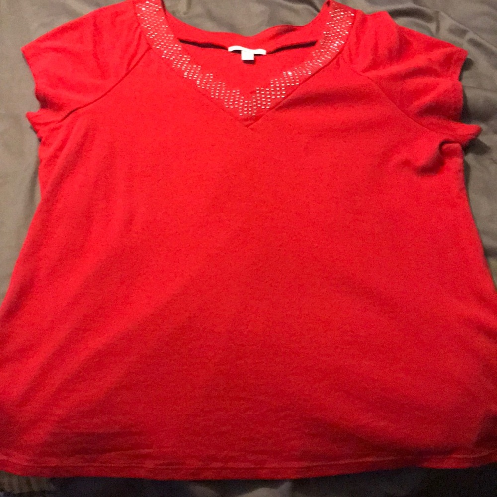 Embellished V Neck Top